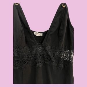FREE PEOPLE black lace mini dress